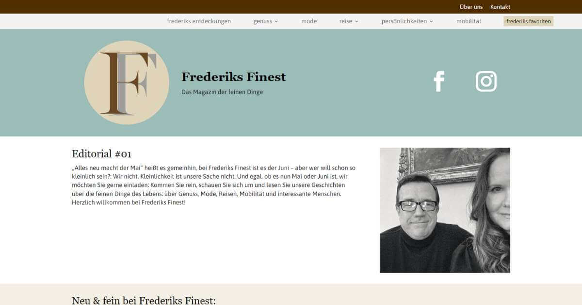 Frederiks Finest - Das Magazin der feinen Dinge